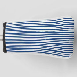 Golf Head Cover Stevig Blauw & Wit Gestreept