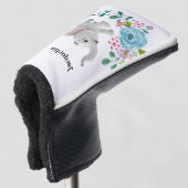 Golf Head Cover Witte Olifant Bloem (3/4 voorkant)