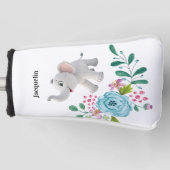 Golf Head Cover Witte Olifant Bloem (Voorkant)