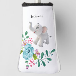 Golf Head Cover Witte Olifant Bloem
