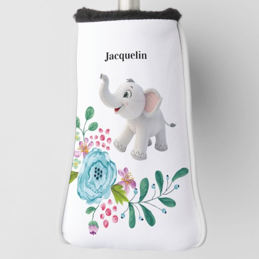 Golf Head Cover Witte Olifant Bloem (Draai 90)