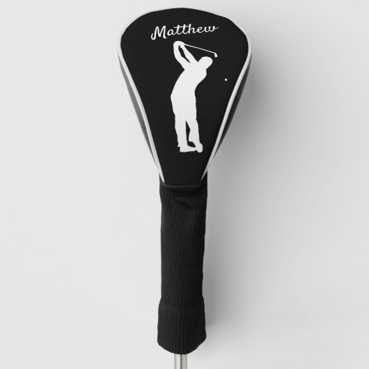 Golf Head Hoesje monogrammen "golfer Matthew" B&W Golfheadcover (Voorkant)