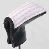 Golf Head Hoesje Roze & Witte Streep Golfheadcover (3/4 voorkant)