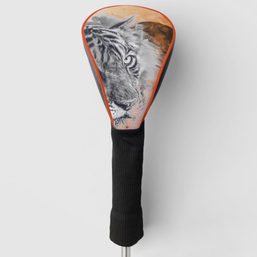 Golf Head Hoesje TIGER EN BLACK MOON Golfheadcover (Voorkant)