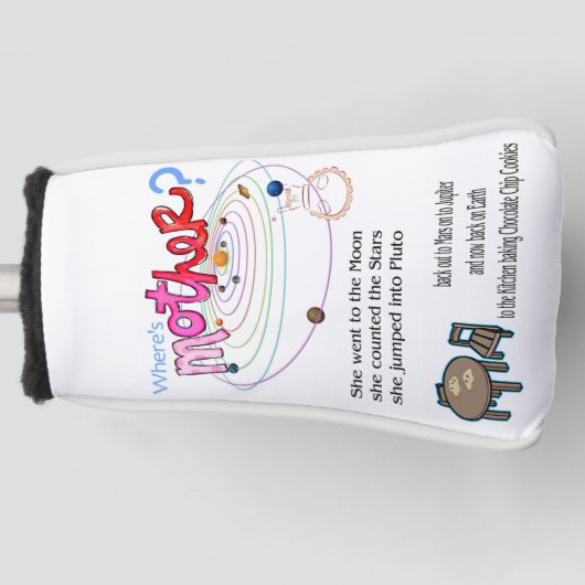 Golf Head Hoesje Waar is moeder? Golfheadcover (Voorkant)