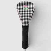 Golf Head Hoesje zwart gingham Golfheadcover (Voorkant)