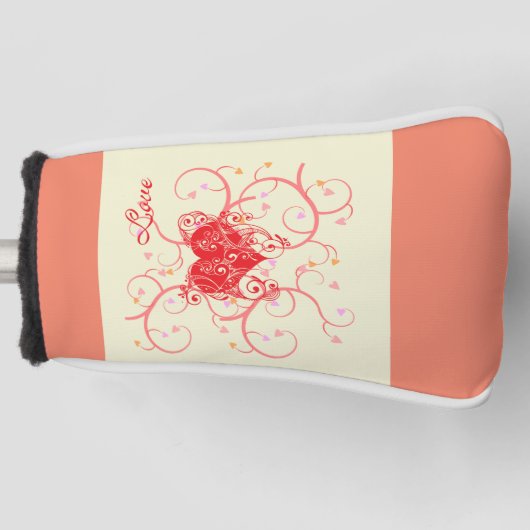 Golf Head-Hoesjes met Wilde Heart-ontwerp Golfheadcover (Voorkant)