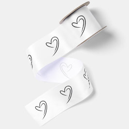 Golf Heart Swing Minimalistisch Zwart | Verjaardag Satijnen Lint