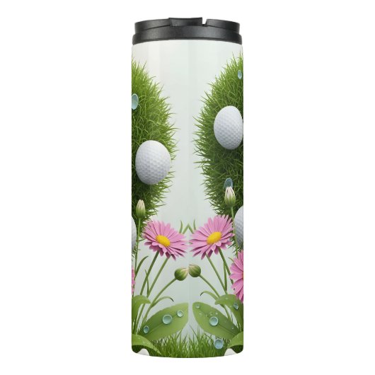 Golf Heart Vrouwen Spelen Golf Thermosbeker (Achterkant)