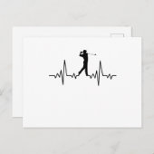 GOLF HEARTBEAT Golfkleding Vrouwen Mannen Kinderen Briefkaart (Voorkant / Achterkant)