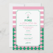 Golf Hen Par-t-shirt Uitnodiging (Voorkant)