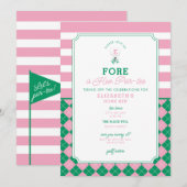 Golf Hen Par-t-shirt Uitnodiging (Voorkant / Achterkant)