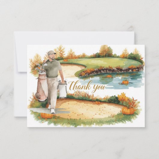 Golf Herfst Greeting bedankkaart voor de herfst (Voorkant)
