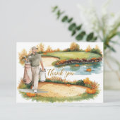 Golf Herfst Greeting bedankkaart voor de herfst (Staand voorkant)