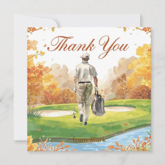 Golf Herfst Greeting bedankkaart voor de herfst (Voorkant)