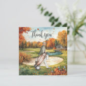 Golf Herfst Greeting bedankkaart voor de herfst (Staand voorkant)