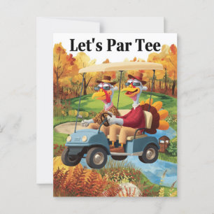 GOLF Herfst Thanksgiving Party voor golfer Briefkaart