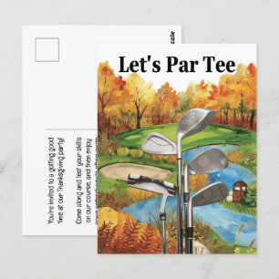 GOLF Herfst Thanksgiving Party voor golfer Briefkaart