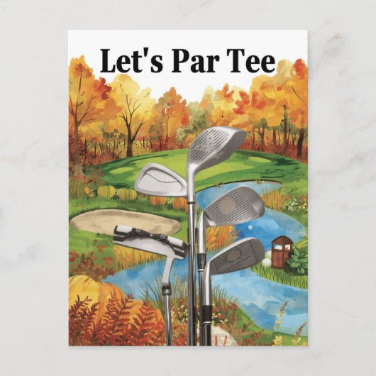 GOLF Herfst Thanksgiving Party voor golfer Briefkaart (Voorkant)