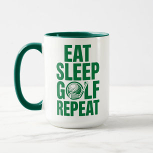 Golf Herhaal Mok, Eet Slaap Golf Grappige Gift Kop