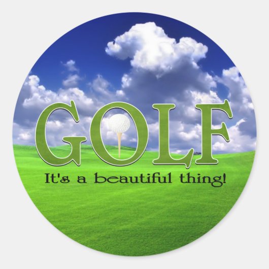 Golf Het is een mooi ding Ronde Sticker (Voorkant)