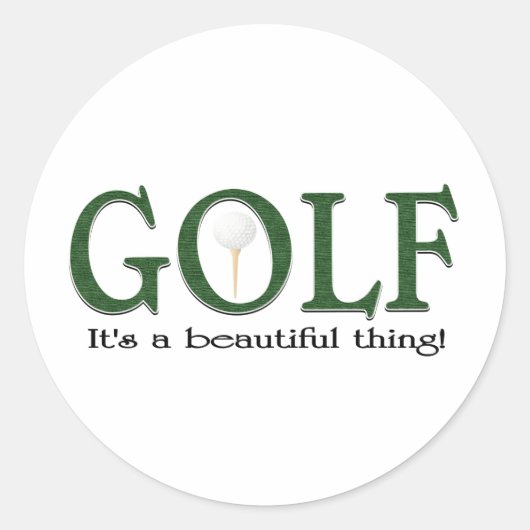 Golf Het is een mooi ding Ronde Sticker (Voorkant)