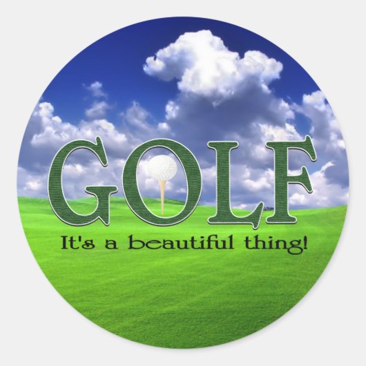 Golf Het is een mooi ding Ronde Sticker (Voorkant)