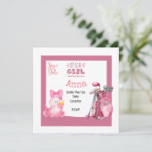Golf het is meisje baby shower roze thema voor gol kaart (Staand voorkant)