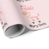 Golf Het is MEISJE voor baby golfer Cadeaupapier (Rol Hoek)