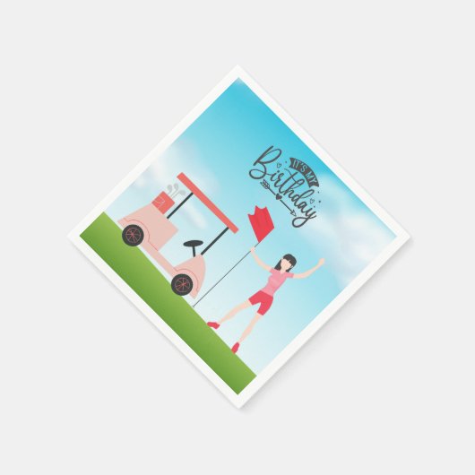 Golf Het is mijn verjaardagsgolfer op groen Servet (Hoek)