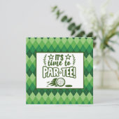 Golf het is tijd om briefkaart van t-shirt te dele (Staand voorkant)