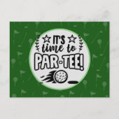 Golf het is tijd om t-shirt golfer party te parere briefkaart (Voorkant)
