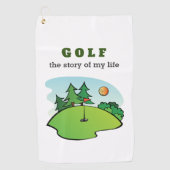 Golf het verhaal van mijn leven grappig golfhanddoek (Voorkant)