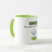 Golf het verhaal van mijn leven grappig mok (Voorkant links)