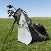 Golf Hij Is Golfende Man Geschenken Grappige Vrouw Golfhanddoek (Groen)