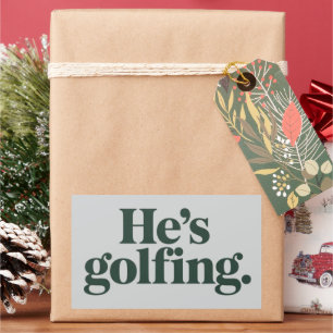 Golf Hij Is Golfende Man Geschenken Grappige Vrouw Rechthoekige Sticker