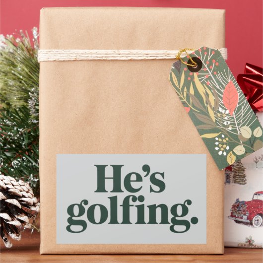 Golf Hij Is Golfende Man Geschenken Grappige Vrouw Rechthoekige Sticker (Feestdagen)