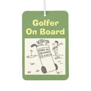 Golf - "Hoe gaat het met mijn rijden?" Cartoon Luchtverfrisser