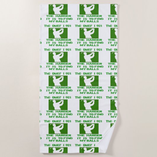 Golf-hoe ouder ik word badhanddoek (Voorkant)
