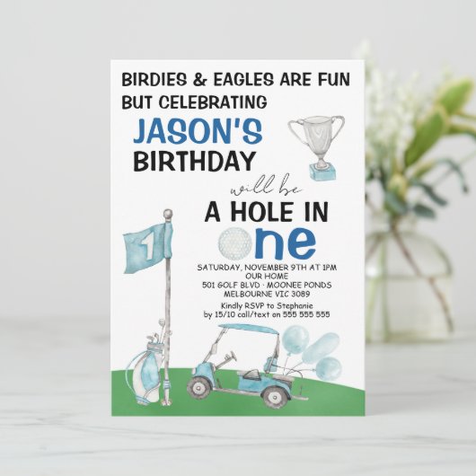 Golf Hole in een uitnodiging van één dag (Staand voorkant)