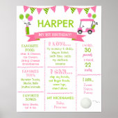 Golf Hole in One Birthday Milestone Sign Board Poster (Voorkant)