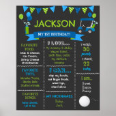 Golf Hole in One Birthday Milestone Sign Board Poster (Voorkant)