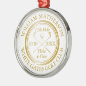 Golf Hole in One Classic Gold Personalized Metalen Ornament (Links)
