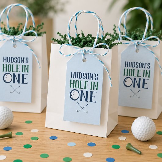 Golf Hole in One Eerste Verjaardag Cadeaulabel