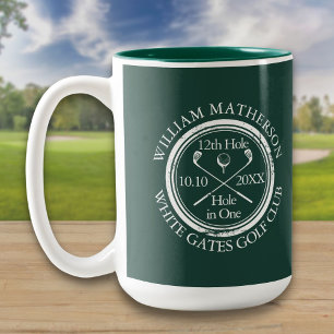 Golf Hole-in-One Emerald Green op maat Tweekleurige Koffiemok