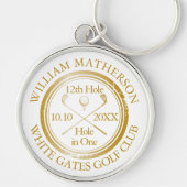 Golf Hole in One Gouden Gepersonaliseerd Sleutelhanger (Voorkant)