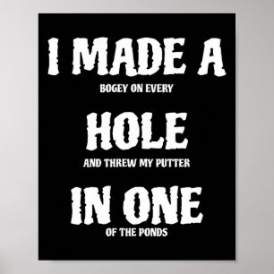 Golf Hole-in-One Grappige Golf Poster