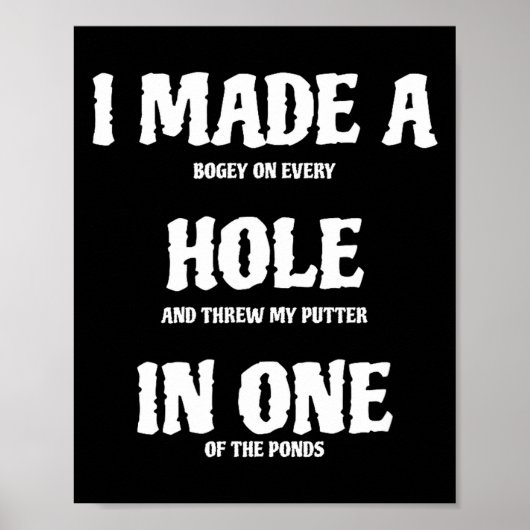 Golf Hole-in-One Grappige Golf Poster (Voorkant)