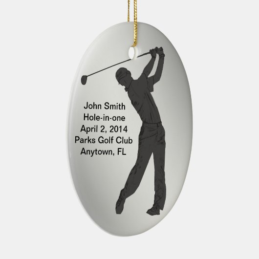 Golf Hole-in-one herdenking  Keramisch Ornament (Rechts)