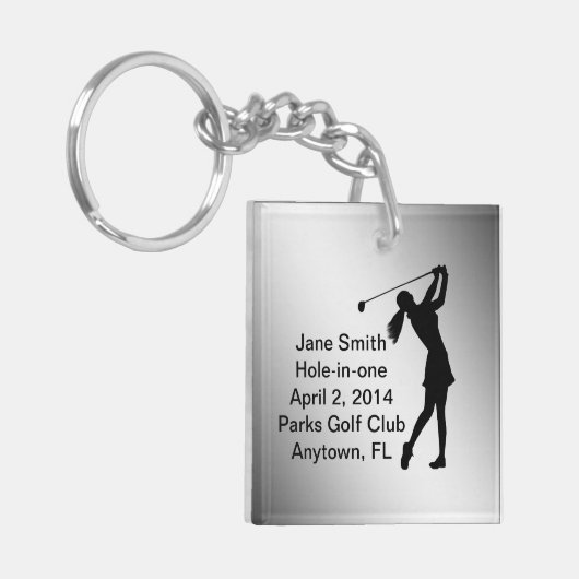 Golf Hole-in-one herdenking  Sleutelhanger (Voorkant Links)